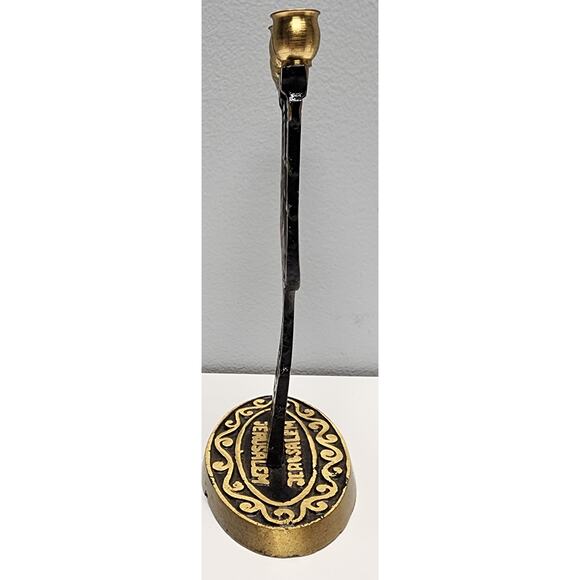 2 Vintage Brass Mini Menorahs 7-Candle SHALOM JERUSALEM Judaica Decor - Picture 5 of 15